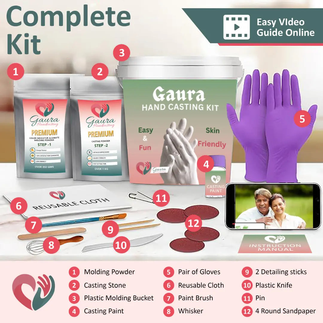 Parents Hand Casting DIY Kit with Free Video Calling Support